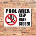 Pool Area Notice Sign