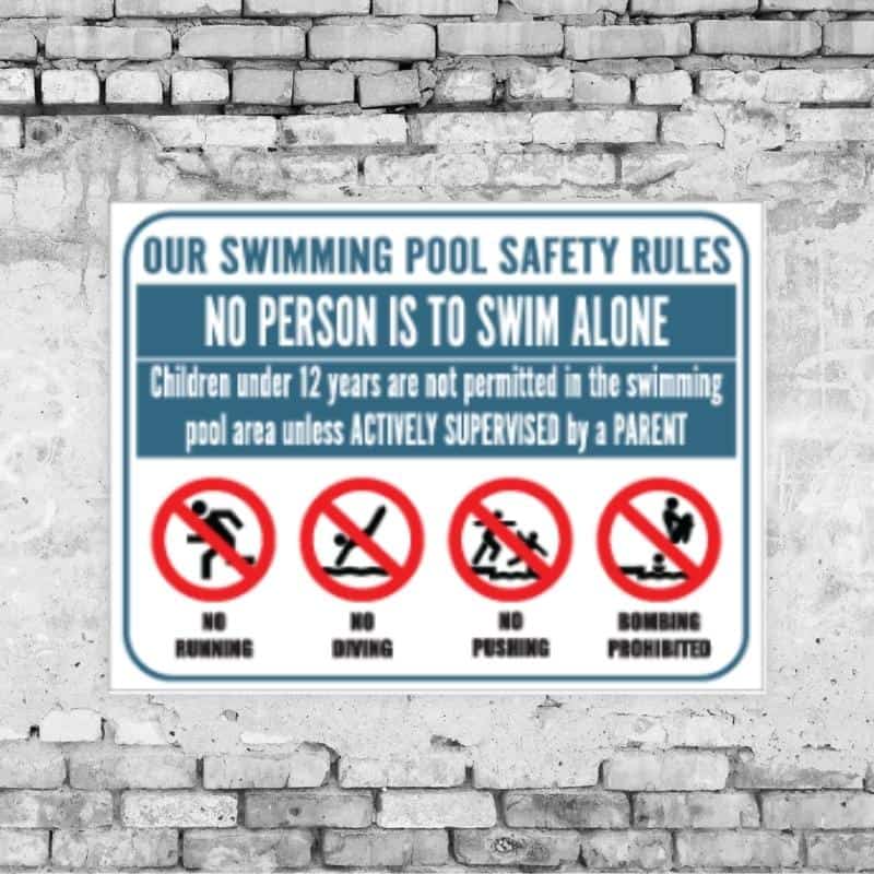Pool Safety Rules Sign