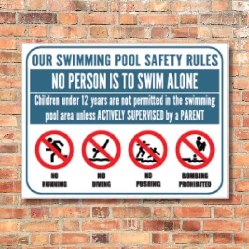Pool Safety Rules Sign