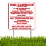 Right of Admission Reserved Sign