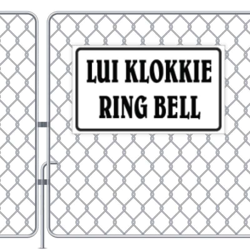 Ring Bell English_Afrikaans Business Sign