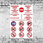 Security Area Rules Sign