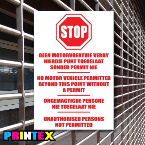Stop No Vehicles Business Sign