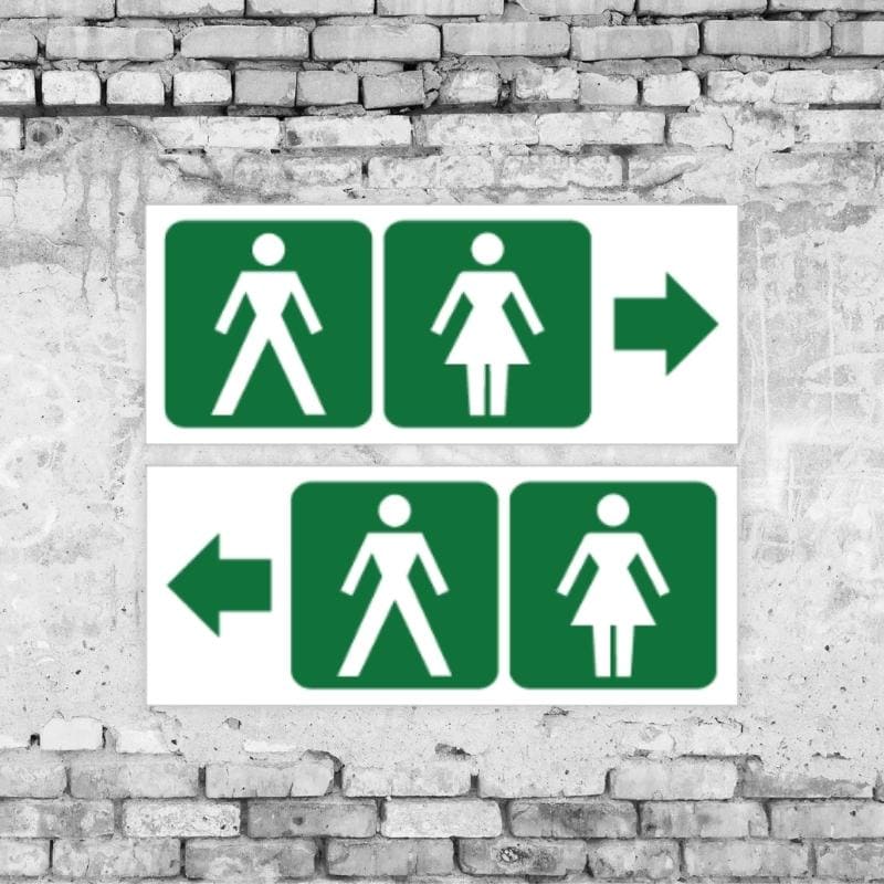 Toilets Arrow Sign