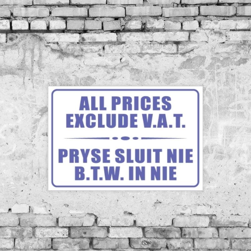 VAT Excluded Sign