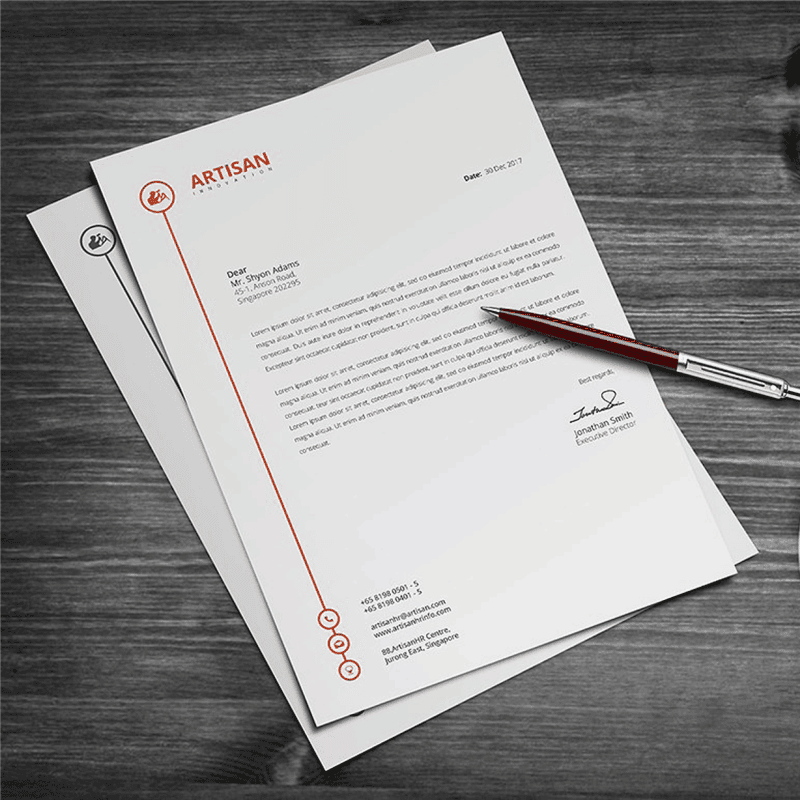 Letterhead printing