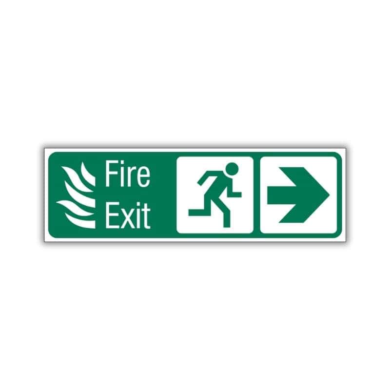 Arrow Right, Running Man Right With Fire Exit Safety Sign (IN44R)