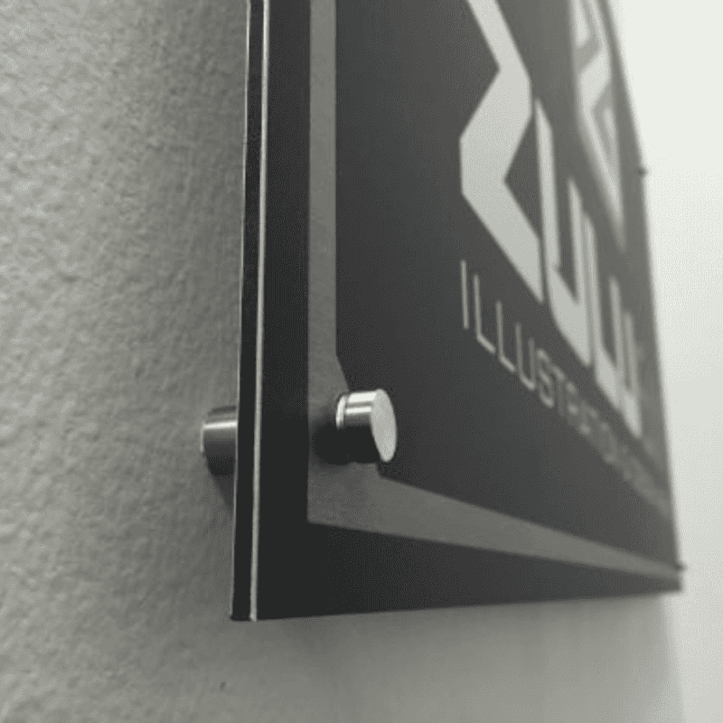 Aluminium Signs Mounted with stand offs
