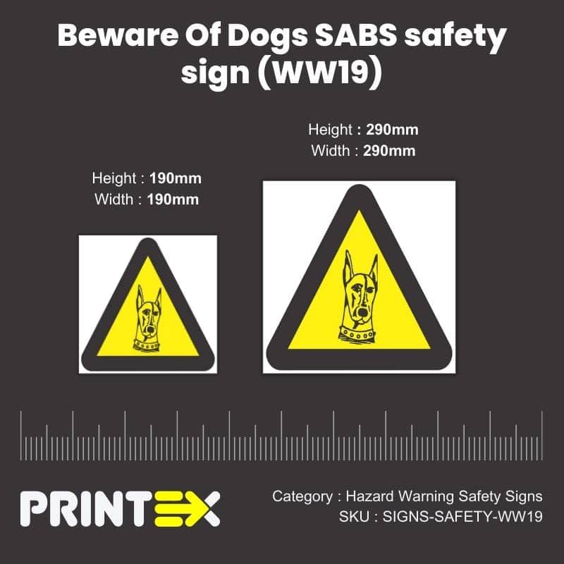 Beware Of Dogs SABS safety sign (WW19)