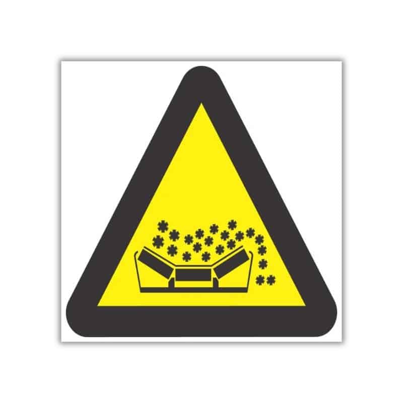 Beware Of Material Falling From Moving Conveyor Belt safety signs (WW21)