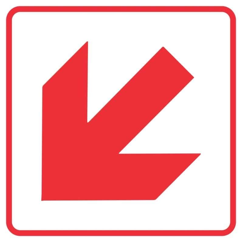 DIAGONAL RED ARROW SAFETY SIGN (FB1.1) (7)
