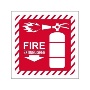 FIRE EXTINGUISHER WITH ARROW DOWN SAFETY SIGN (FE48)
