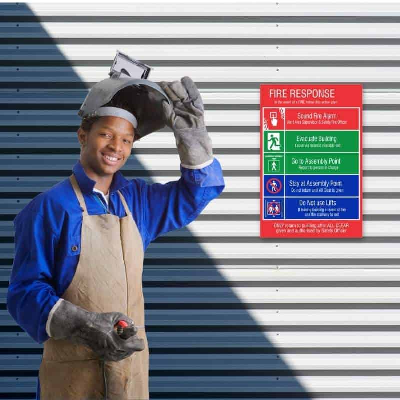 FIRE RESPONSE INSTRUCTIONS SAFETY SIGN (FR1) (2)