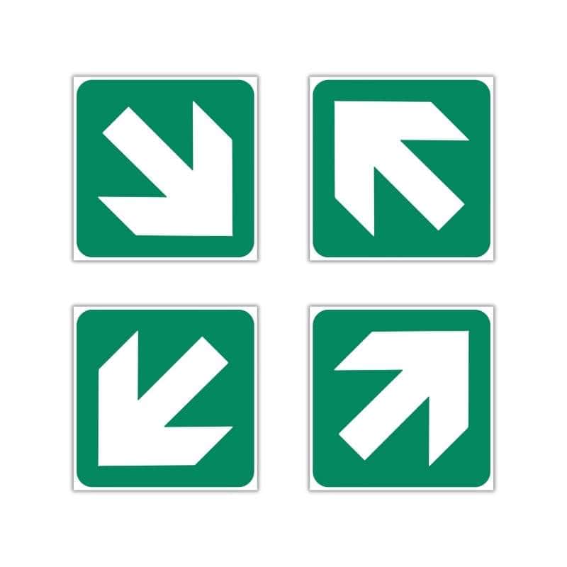 Diagonal Green Arrow Safety Sign (GA2.1)