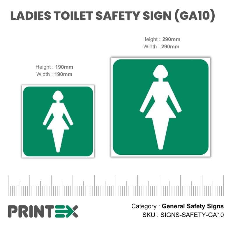 Ladies Toilet Safety Sign (GA10)