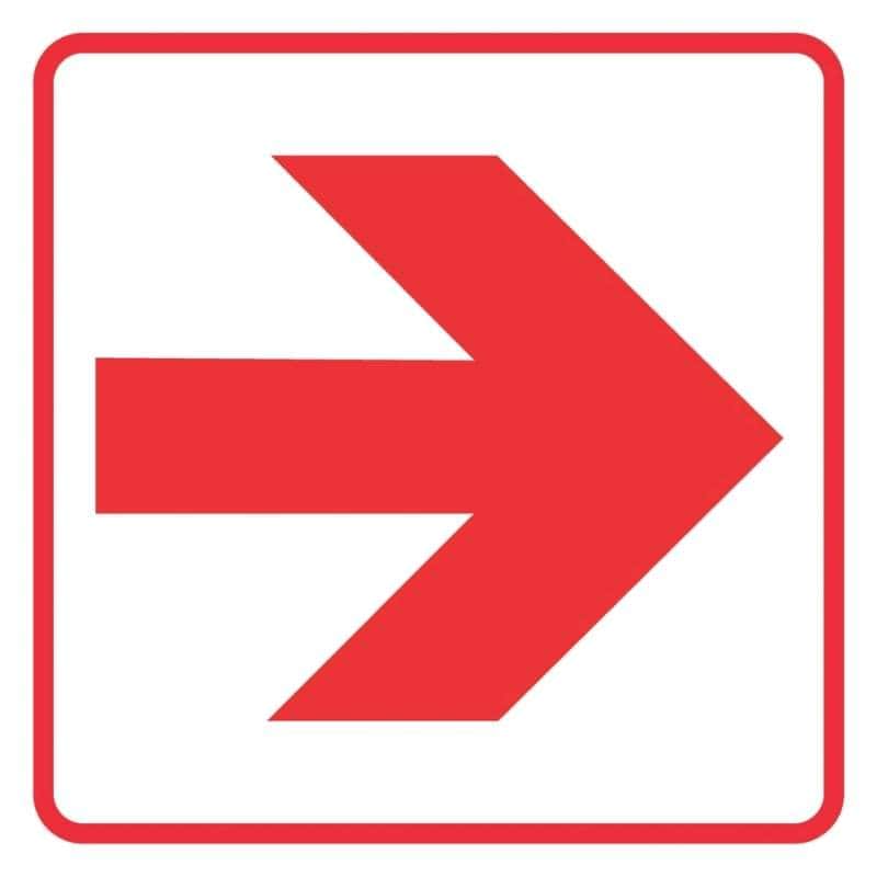 RED ARROW - LOCATION OF FIRE FIGHTING EQUIPMENT SAFETY SIGN - RIGHT