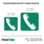 Telephone Safety Sign (GA13)