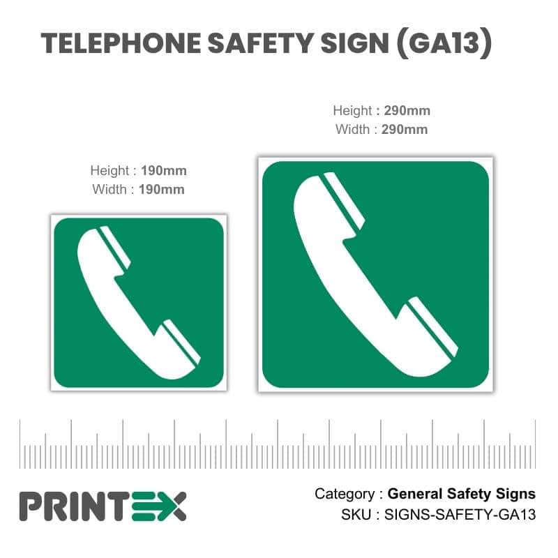 Telephone Safety Sign (GA13)