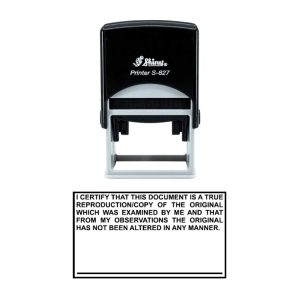 Shiny S-827 Ready Made Stamp I Certify Block