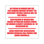 Grinder Usage Business Sign