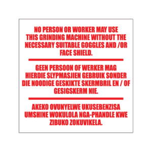 Grinder Usage Business Sign