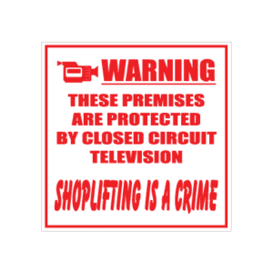 Shoplifting Crime CCTV Sign