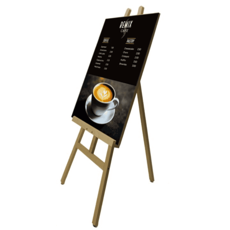 Side View for Wooden Display Easel