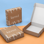 White printed kraft bioxes