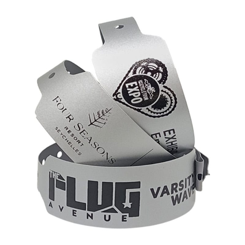 Silver Vinyl Wideface Wristbands