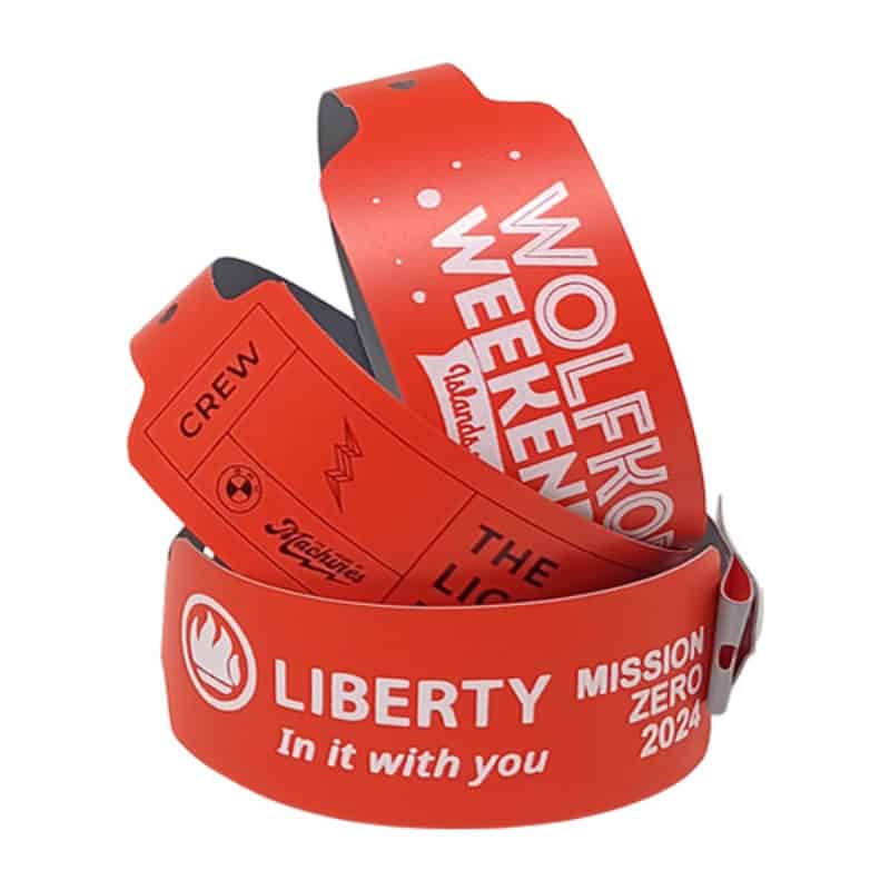 orange Vinyl Wideface Wristbands