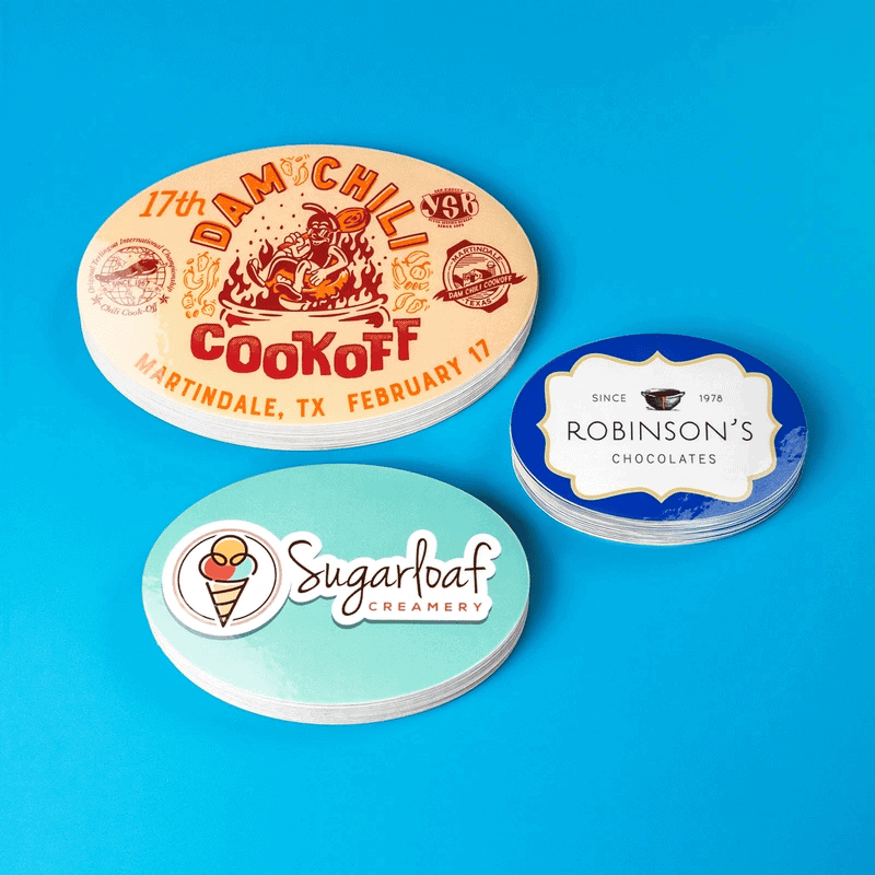 Oval Die Cut Stickers