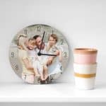 Round photo wall clocks
