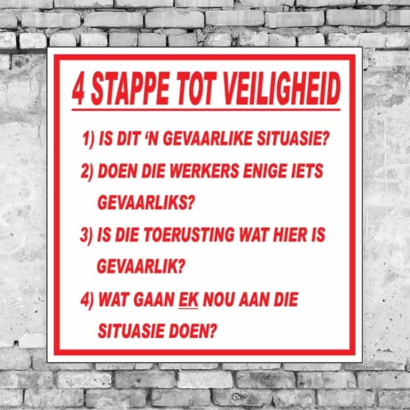 4 Stappe Tot Veiligheid Sign