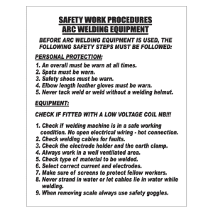 Arc Welding S.W.P Sign