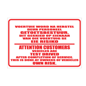 At Own Risk Sign