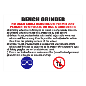 Bench Grinder Sign