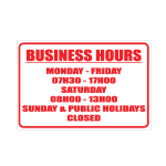 Business Hours Sign
