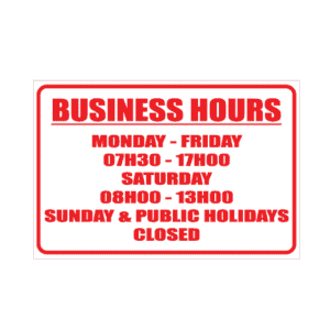Business Hours Sign