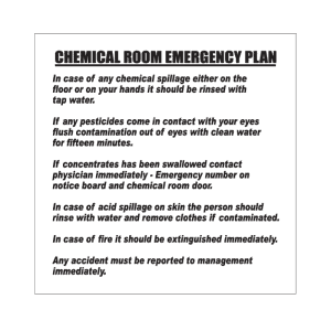 Chemical Room Plan Sign