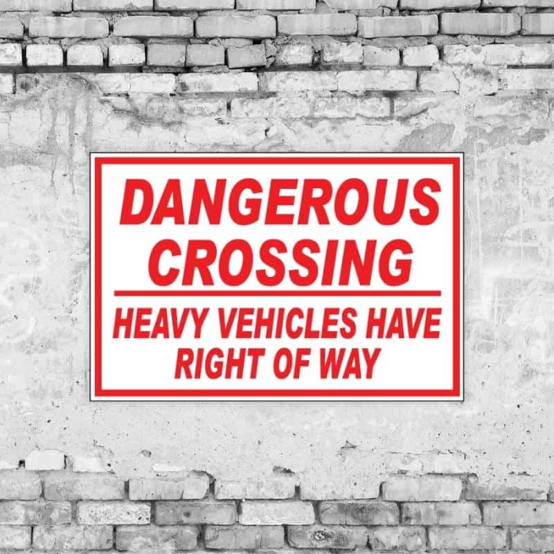 Dangerous Crossing Sign