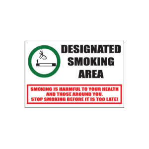 Designated Smoking Area Sign