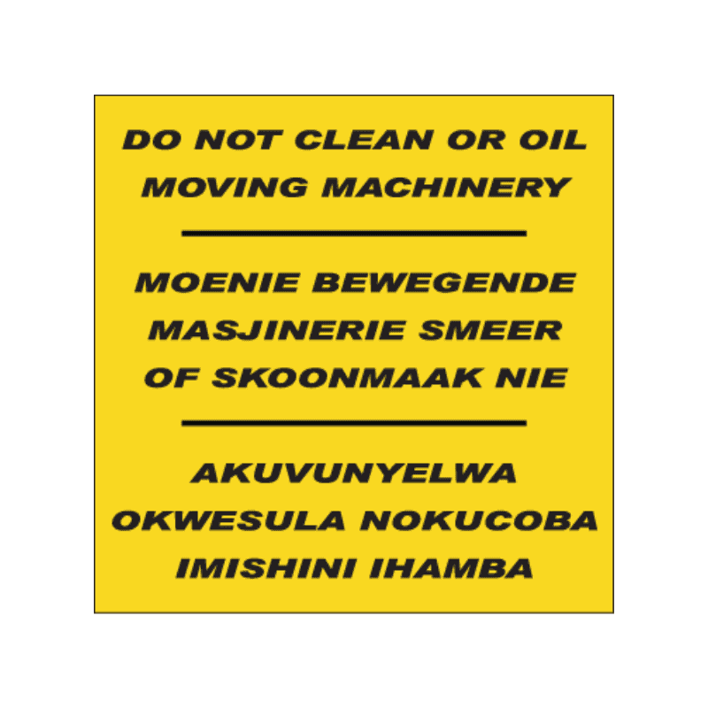 Do Not Clean Sign