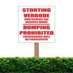 Dumping Prohibited Sign