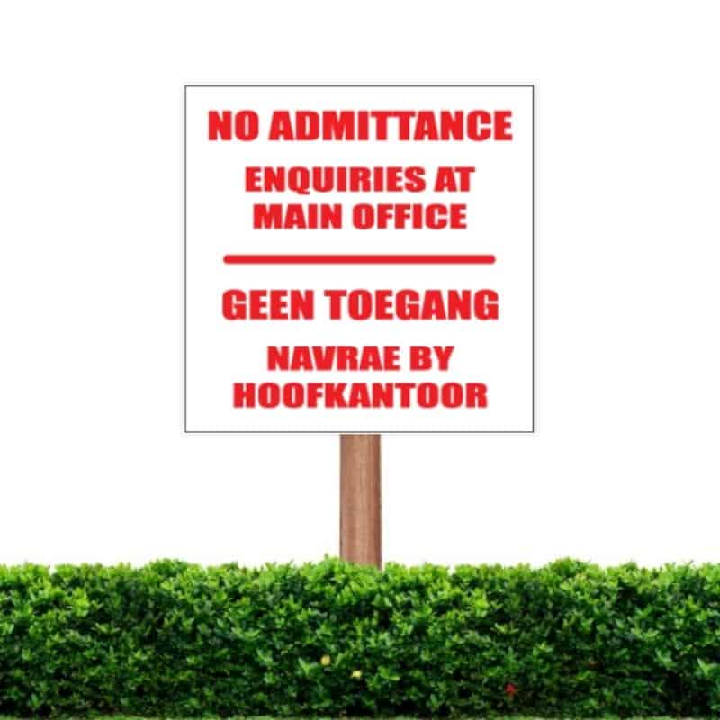 Enquiries At Main office Sign