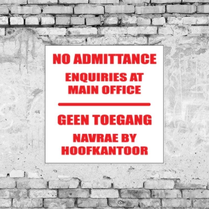 Enquiries At Main office Sign