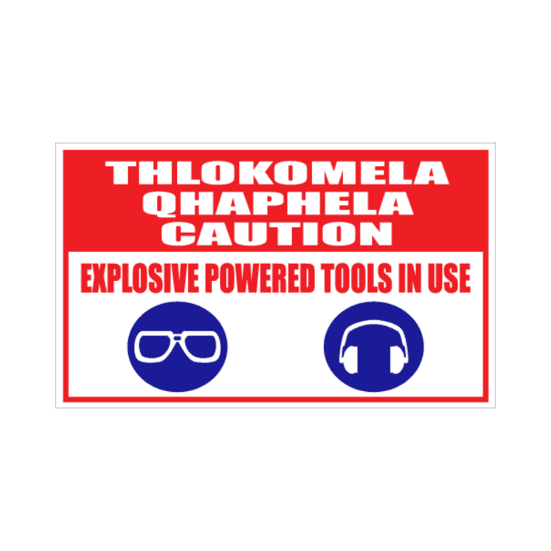 Explosive Powered Tools Sign