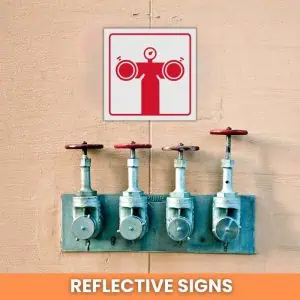 Fire pump connection reflective safety sign (FB08REF)