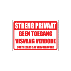 Geen Visvang Sign