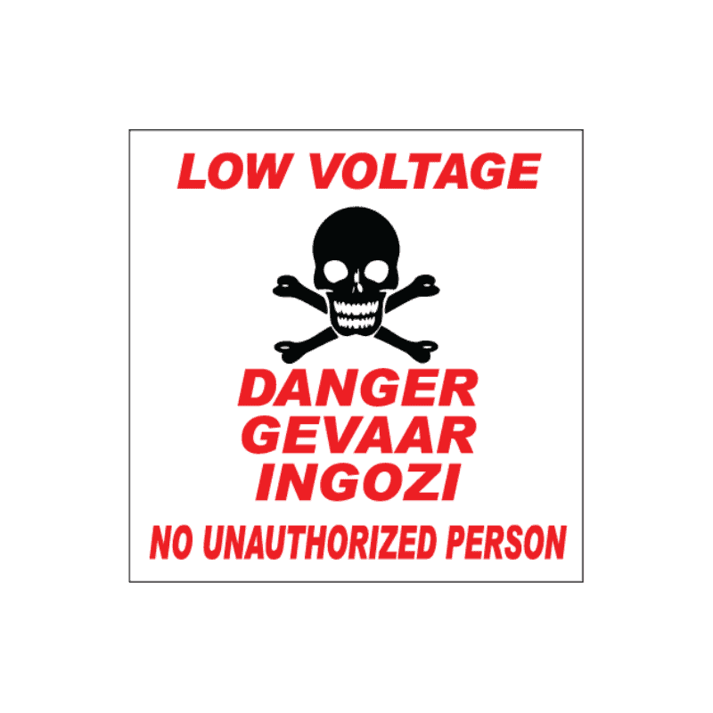 Low Voltage Danger Sign