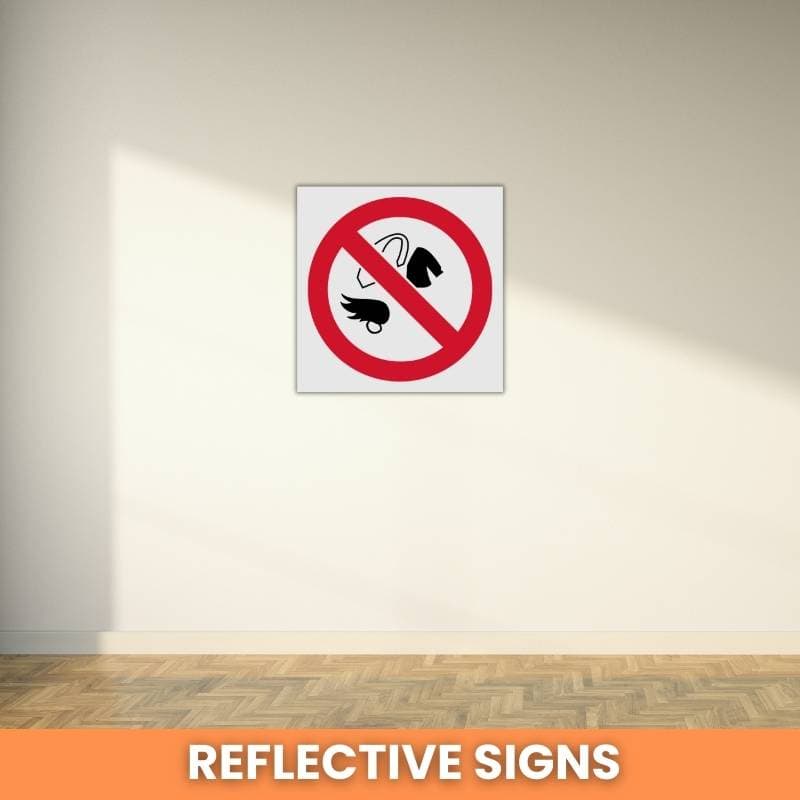 No Loose clothing etc reflective safety sign (PV12REF)
